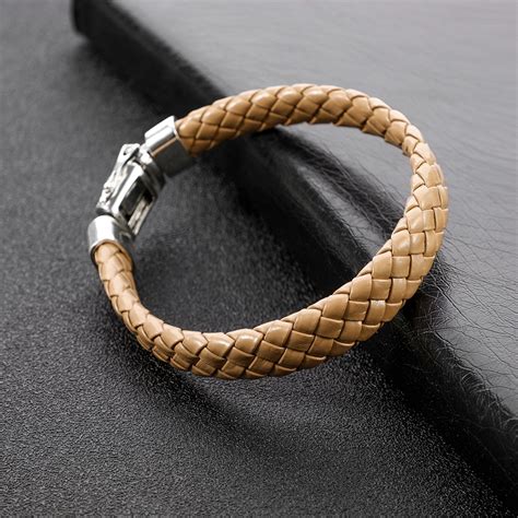 bracelet homme cuir et argent.